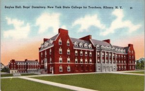 Sayles Hall, Boy's Dormitory, New York State College For Teachers Postcard K10