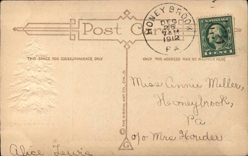 Christmas Santa Claus John Hobbs Poem c1910 Postcard