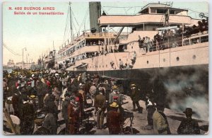 Buenos Aires Port Transatlantic Ship Departure Argentina Postcard Z. Fumagalli