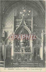 Old Postcard Josselin Interior of the Church Miraculous Virgin