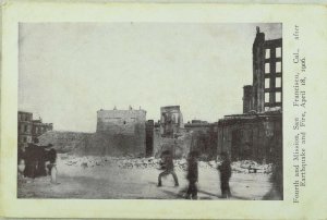 C.1906 San Francisco Earthquake Fourth and Mission Vintage Postcard P97 