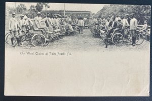 Mint Usa Real Picture Postcard The Wheel Chairs At Palm Beach FL