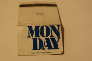 Monday Blue 30 Strike Matchbook Cover