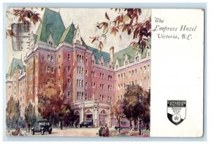 1933 The Empress Hotel Cars Victoria British Columbia Canada Vintage Postcard 