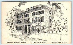 PORTSMOUTH, New Hampshire NH ~ FOLSOM SALTER HOUSE Restaurant  Postcard