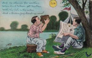 Fishing Humour Fair Weather 1910