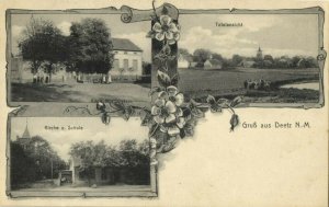 poland germany, DEETZ DZIEDZICE, Adolf Morgenstern, Kirche u. Schule (1910s)