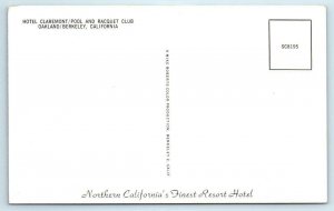 BERKELEY, CA ~ Aerial View HOTEL CLAREMONT Pool & Racquet Club c1960s  Postcard 