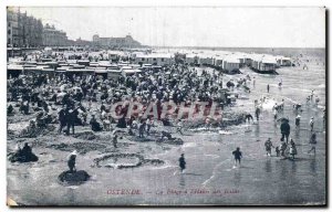 Old Postcard Ostend The Beach was the time of baisn