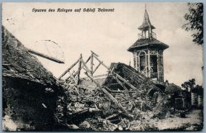 GERMAN WWI FELDPOSTKARTE 1915 ANTIQUE POSTCARD BELMONT CASTLE RUINS SWITZERLAND