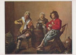 Jan Molenaer Two Boys And A Girl Making Music National Gallery Painting Postcard