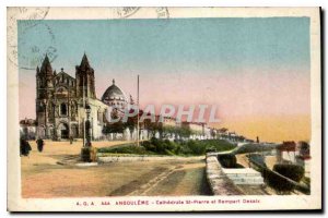 Old Postcard Angouleme Cathedrale Saint Pierre and Rempart Desaix