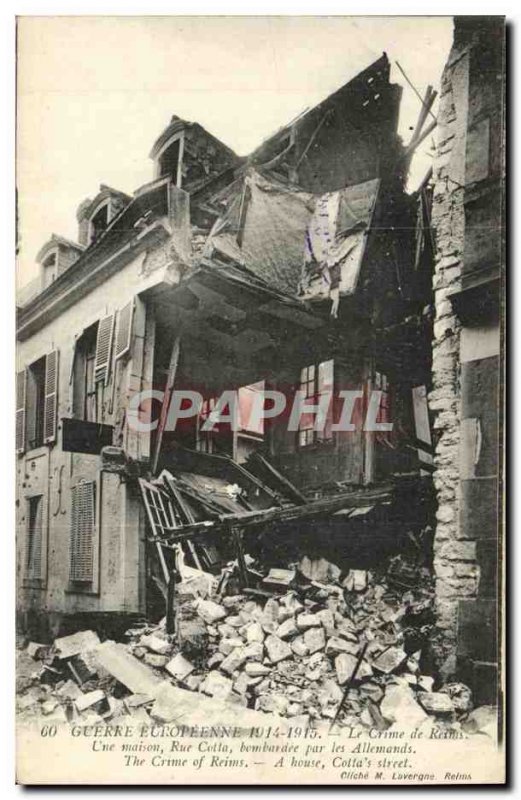 Old Postcard Army War Crime Europeenne de Reims