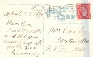 Vintage Postcard 1918 Post Office Postal Service Historic Building Augusta Maine