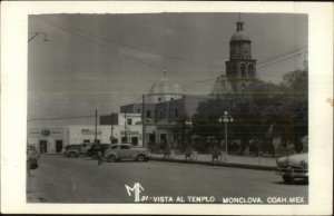 Monclova Mexico Vista Al Templo Real Photo Postcard