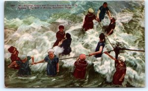 GALVESTON, TX Texas ~ c1910s ~ BATHERS in the SURF ~ Gulf of Mexico Postcard