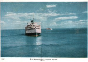 CONTINENTAL SIZE POSTCARD THE SAGUENAY CRUISE SHIPS ST. LAURENCE MAILED 1961