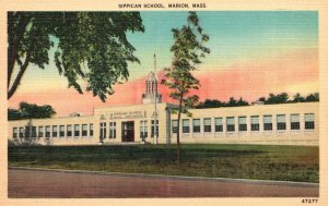 Vintage Postcard 1930's Sippican School Marion Massachusetts New Bedford News