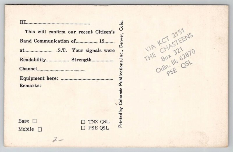 Denver CO Dave Breiting Wheelchair Citi-Fone Ham Radio QSL KGC-2640 Postcard G39