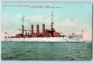Georgia Postcard US Battleship Navy Warship World War II c1910 Vintage Antique