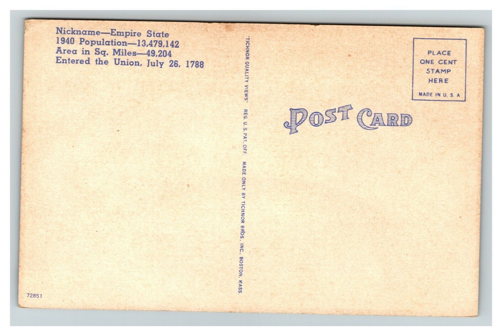 Vintage 1940's Postcard Greetings From Fulton New York State Flower