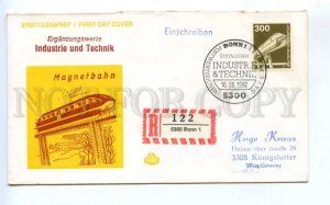 419198 GERMANY 1982 definitive stamp 3M Magnetic Railway registered Bonn FDC