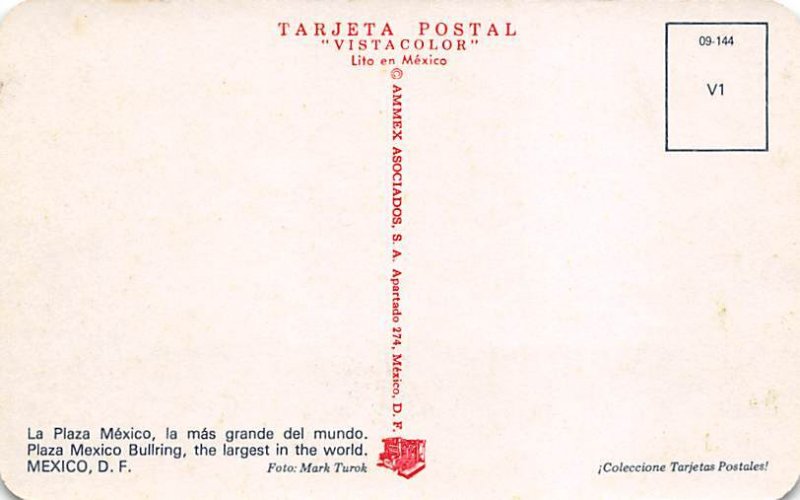 La Plaza Mexico, Bullring Tarjeta Postal Bullfighting Unused 