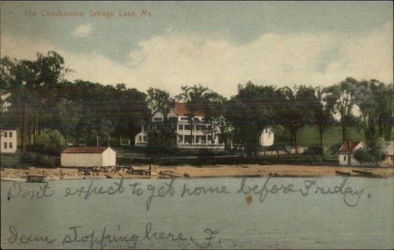 Sebago Lake ME The Chadbourne c1910 Postcard