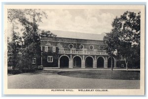 c1930's Alumnae Hall Building Wellesley College Massachusetts MA Postcard