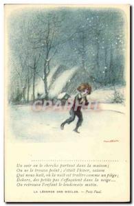 Old Postcard Fantasy Illustrator Poulbot Victor Hugo The Legend of Little Pau...