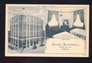 SEDALIA MISSOURI HOTEL BOTHWELL INTERIOR VINTAGE ADVERTISING POSTCARD MO.