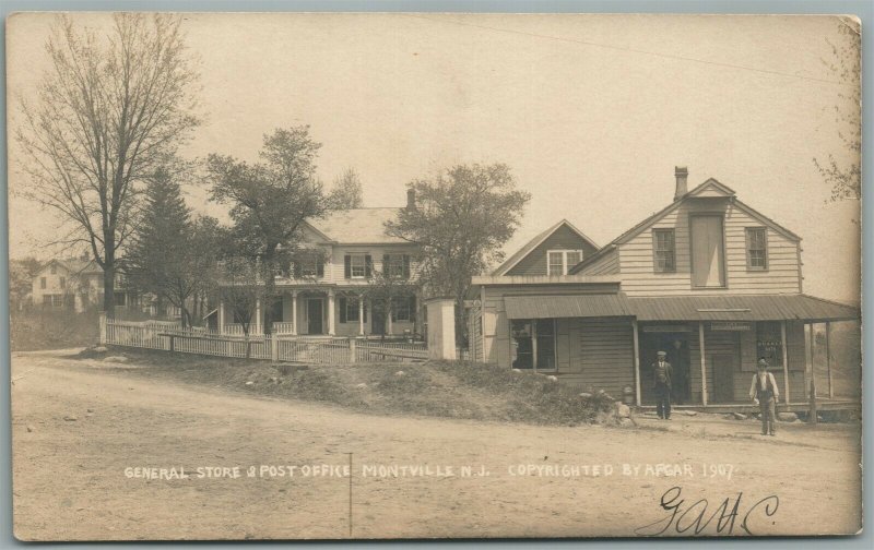 MONTVILLE NJ GENERAL STORE & POST OFFICE ANTIQUE REAL PHOTO POSTCARD RPPC