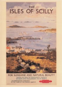 Isles Of Scilly GWR Travel By Train British Rail Advertising Poster Postcard