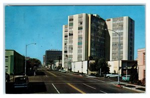 LONG BEACH, CA ~ East First Street Scene ROYAL PALMS APARTMENTS 1962 Postcard