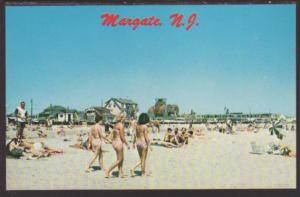 Beach Scene,Margate,NJ Postcard 