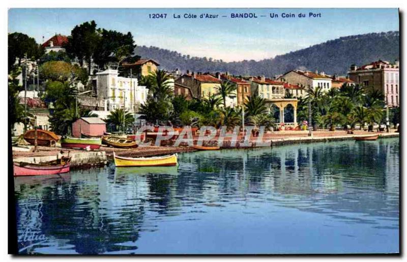 Old Postcard La Cote D & # 39Azur Bandol Un Coin Du Port