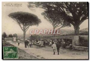 Old Postcard Army Carpiagne camp canteen of tall pines