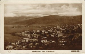 PC CPA LEBANON, BEYROUTH, VUE GENERALE, Vintage REAL PHOTO Postcard (b23145)