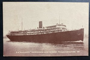 Mint England Real picture postcard SS Alleghany Merchants And Miners Transport