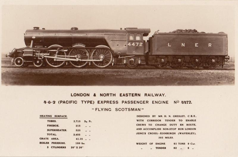 LNER Flying Scotsman Heating Surface Kingsway Old RPC Train Postcard