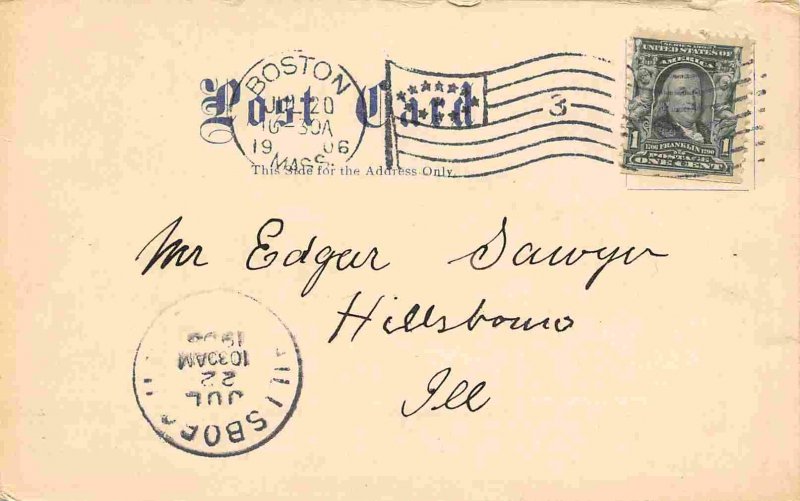 Draper Mansion Church Street Holliston Massachusetts 1906 postcard