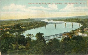 West Virginia Parkersburg View Ohio Ft Boreman #14802 Souvenir Postcard 22-7261