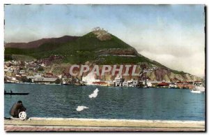 Algeria Oran Old Postcard the old harbor and the mountains of Santa Cruz