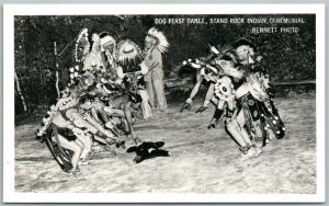 INDIAN DOG FEAST DANCE STAND ROCK CEREMONIAL VINTAGE REAL PHOTO POSTCARD RPPC