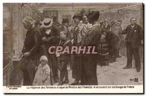 Old Postcard The Answer Parisians At & # 39Appel From The Finance Minister Pa...