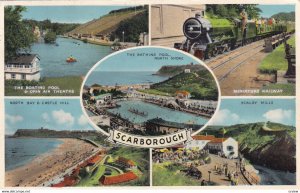 SCARBOROUGH, Yorkshire, England, PU-1960; 5-Views, Boating Pool & Open Air Th...