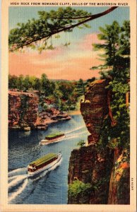 High Rock from Romance Cliff Dells of the Wisconsin River Postcard PC124