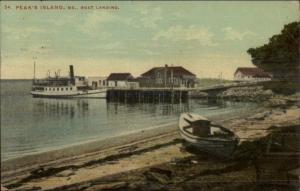 Peaks Island ME Boating Landing Steamer c1910 Postcard