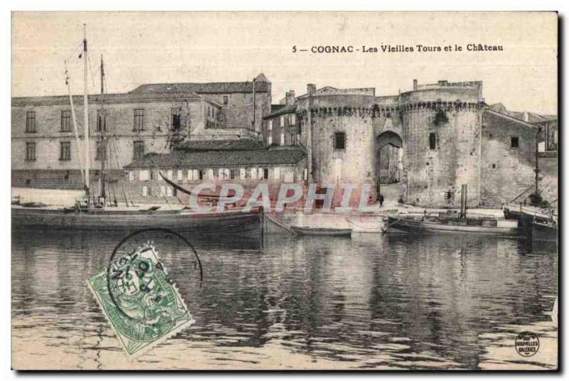 Old Postcard Cognac and Chateau Vieilles Tours