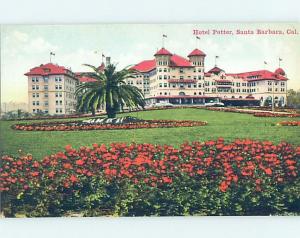 Damaged trimmed Divided-Back POTTER HOTEL Santa Barbara California CA H1458